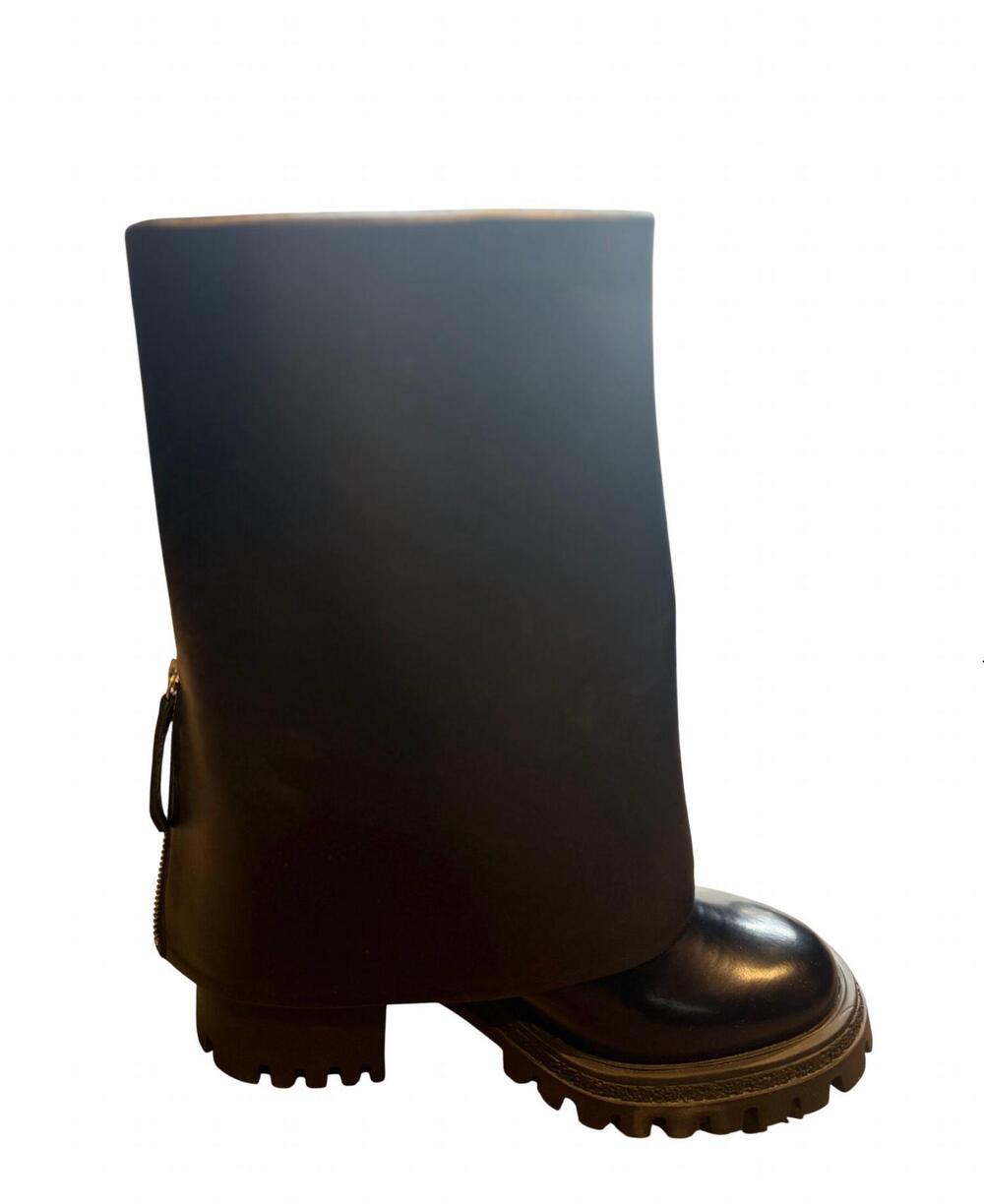 NEW HALMANERA women's fold-over lug sole boot in black